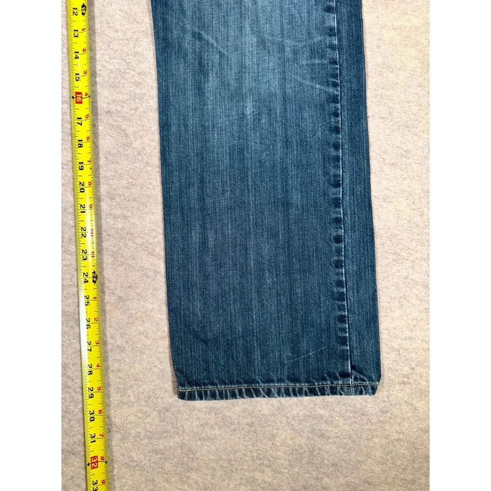 Levis 501 Straight Fit Jeans Mens 36x30 Blue‎ Whiskering Denim Cotton Button Fly